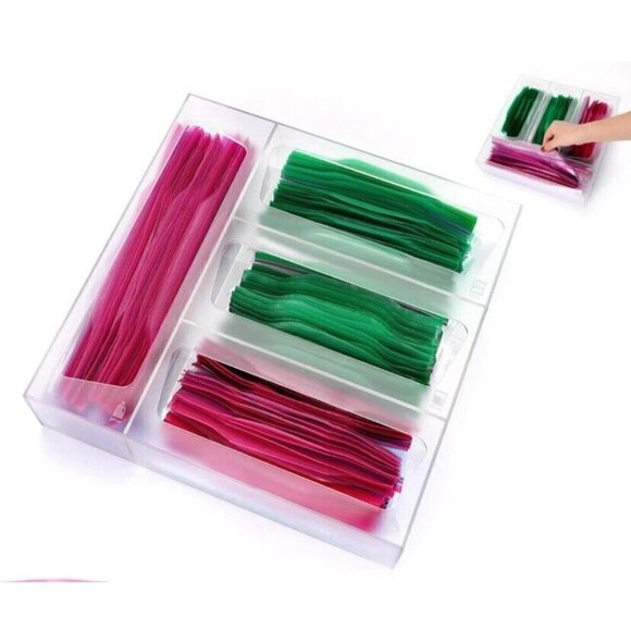 Clear Acrylic Ziplock Bag Storage Organizer - Picture 1 of 8